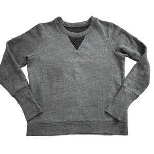 Alo Yoga Charcoal Grey Heather Mesh Back Pullover Sweatshirt Thumbholes M ii22